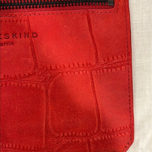Liebeskind Red Croc-Embossed Pouch - Picture 4 of 7